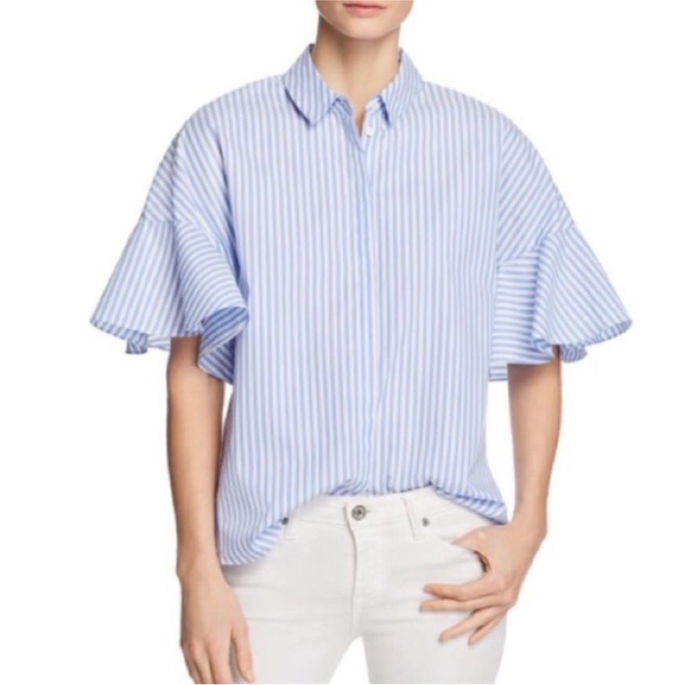 Le Gali Jessica Striped Shirt Bell Sleeve